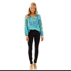 Lilly Pulitzer NWT Gia Woven Legging Black